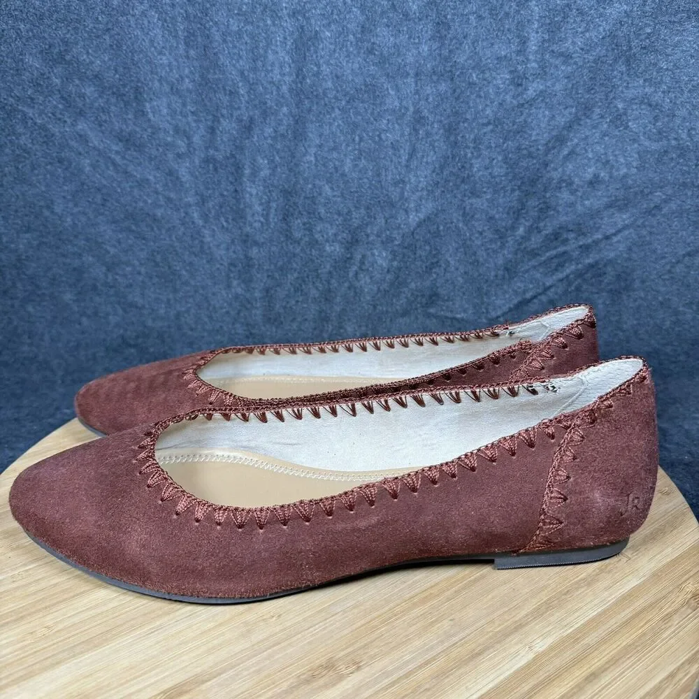 Jack Rogers Bordo Suede Leather Ballet Flats‎ Size 9.5 M
